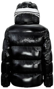 Helvetica Mountain Pioneers Freezer Daunenjacke mit Kapuze – Schwarz