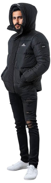 Helvetica Mountain Pioneers Barnes Parka mit Kapuze – Schwarz