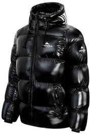 Helvetica Mountain Pioneers Freezer Daunenjacke mit Kapuze – Schwarz