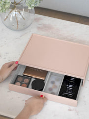 Stackers Supergroßer Make-up-Organizer mit Schubladen – Blush/Gold