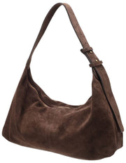 Elie Beaumont Wildleder-Slouch-Tasche – Schokoladenbraun