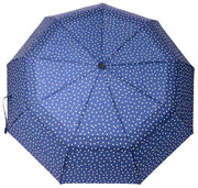 Roka Waterloo-Regenschirm aus recyceltem Nylon – Marineblau gepunktet