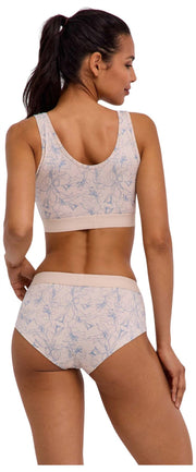 Falke Bustier-Bralette im Daily Comfort Print im 2er-Pack – Beige/Blau