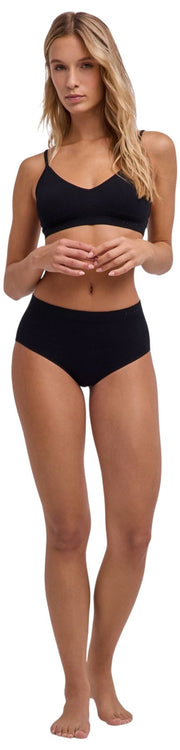 Falke Täglicher, nahtloser Slip mit mittlerer Taille – Schwarz