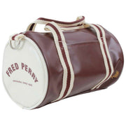Fred Perry Klassische Mini-Fasstasche – Ochsenblut/Ecru-Creme