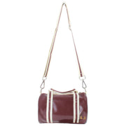 Fred Perry Klassische Mini-Fasstasche – Ochsenblut/Ecru-Creme
