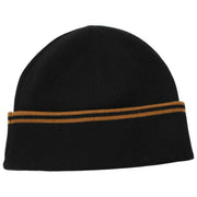 Fred Perry Beanie aus Merinowolle mit zwei Spitzen – Schwarz/Dunkles Karamellbraun
