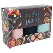 Hanky Panky Signature Lace 3er-Pack Low-Rise-Tangas – Blushing Rose/Marine/Celeste Blue