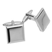 Harvey Makin Plain Sqaure Cufflinks - Silver