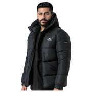 Helvetica Mountain Pioneers Barnes Parka mit Kapuze – Schwarz