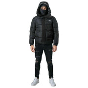 Helvetica Mountain Pioneers Barnes Parka mit Kapuze – Schwarz
