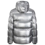 Helvetica Mountain Pioneers Cosmos Daunenjacke mit Kapuze – Silber