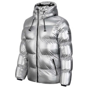 Helvetica Mountain Pioneers Cosmos Daunenjacke mit Kapuze – Silber