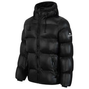 Helvetica Mountain Pioneers Edge Daunenjacke mit Kapuze – Schwarz