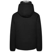 Helvetica Mountain Pioneers Eyeblock-Windjacke mit Kapuze – Schwarz