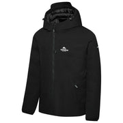 Helvetica Mountain Pioneers Eyeblock-Windjacke mit Kapuze – Schwarz