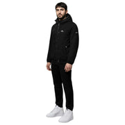 Helvetica Mountain Pioneers Eyeblock-Windjacke mit Kapuze – Schwarz