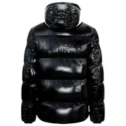Helvetica Mountain Pioneers Freezer Daunenjacke mit Kapuze – Schwarz