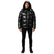 Helvetica Mountain Pioneers Freezer Daunenjacke mit Kapuze – Schwarz