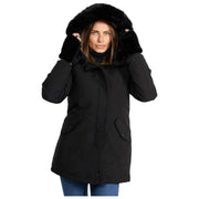 Helvetica Mountain Pioneers Lilli Parka mit Kapuze – Schwarz/Schwarz