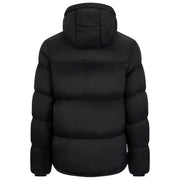 Helvetica Mountain Pioneers Mittelblock-Daunenjacke mit Kapuze – Schwarz