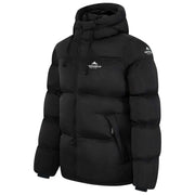 Helvetica Mountain Pioneers Mittelblock-Daunenjacke mit Kapuze – Schwarz