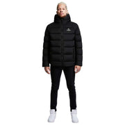 Helvetica Mountain Pioneers Sniper Daunenjacke mit Kapuze – Schwarz