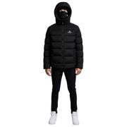 Helvetica Mountain Pioneers Sniper Daunenjacke mit Kapuze – Schwarz