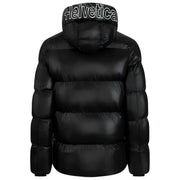 Helvetica Mountain Pioneers Summit Daunenjacke mit Kapuze – Schwarz