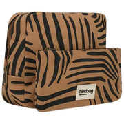 Hindbag Alix Extra große Kulturtasche – Zimt-Zebra-Braun