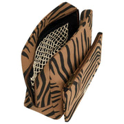 Hindbag Alix Extra große Kulturtasche – Zimt-Zebra-Braun