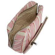 Hindbag Alix Extra große Kulturtasche – rosa/rot gestreift