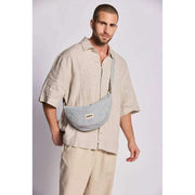 Hindbag Andrea Half Moon Bag – Blaue Streifen