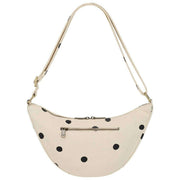 Hindbag Andrea Half Moon Bag – Off White Polka Dot