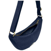 Hindbag Andrea Half Moon Bag – Samt Marineblau