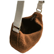 Hindbag Andrea Teddy Half Moon Bag – Braun