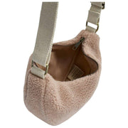 Hindbag Andrea Teddy Half Moon Bag – Puderrosa