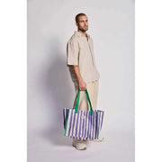 Hindbag Claude Tragetasche – Grün/Parma-Streifen