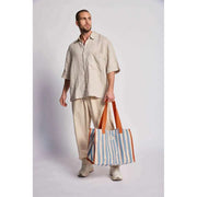 Hindbag Claude Tragetasche – Orange/Blau gestreift