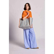Hindbag Claude Tragetasche – Orange/Blau gestreift