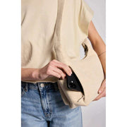 Hindbag Emile Umhängetasche mit mehreren Taschen – Jutebeige