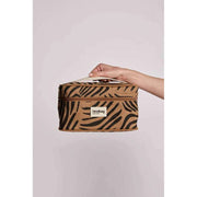 Hindbag Gaspard Kosmetiktasche – Zebra-Zimtbraun