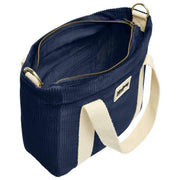 Hindbag Louise Square Umhängetasche – Samt Marineblau
