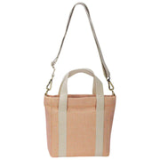 Hindbag Louise Square Woven Umhängetasche – Korallenrosa