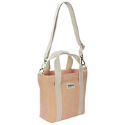 Hindbag Louise Square Woven Umhängetasche – Korallenrosa