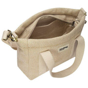 Hindbag Louise Square Woven Umhängetasche – Nude Beige