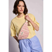 Hindbag Olivia Bauchtasche – Rot/Rosa gestreift