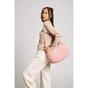 Hindbag Rosa Große Teddy-Umhängetasche – Puderrosa