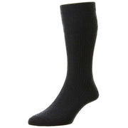 HJ Hall Wool Extra-Wide Softop Socks - Navy