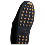 Hunter Mokassin-Slipper mit Tartan-Kragen – Marineblau